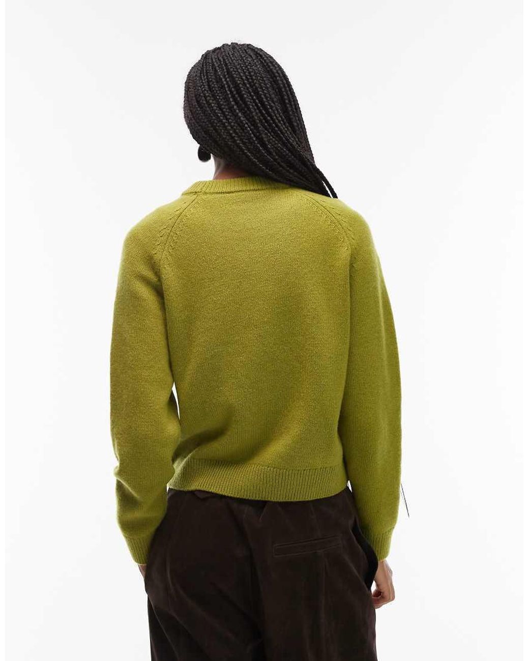 Mango Capsule Wool Mix Jumper in Green | Lyst UK