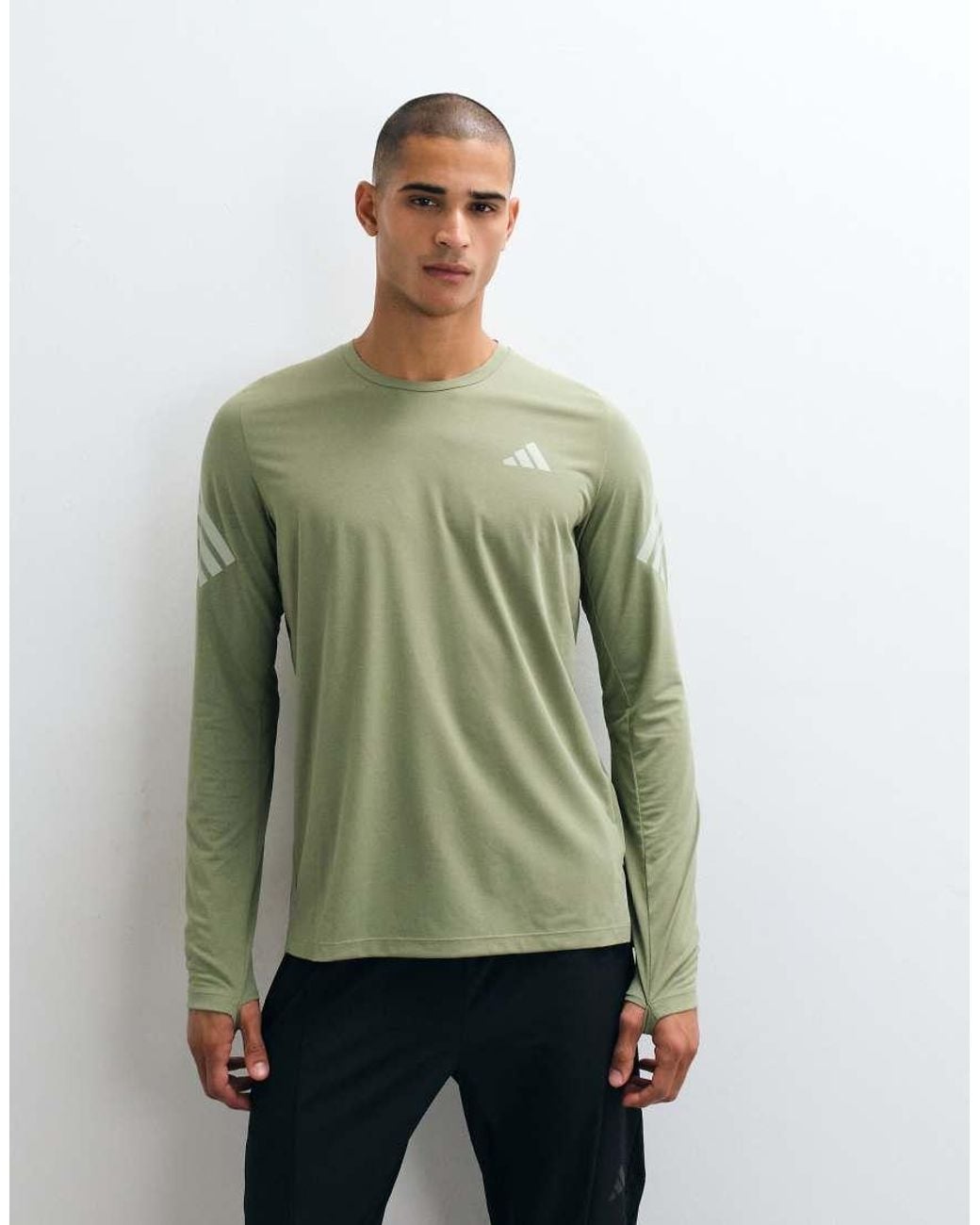 Adidas Originals Green Adidas Running Adi365 Long Sleeve Top for men