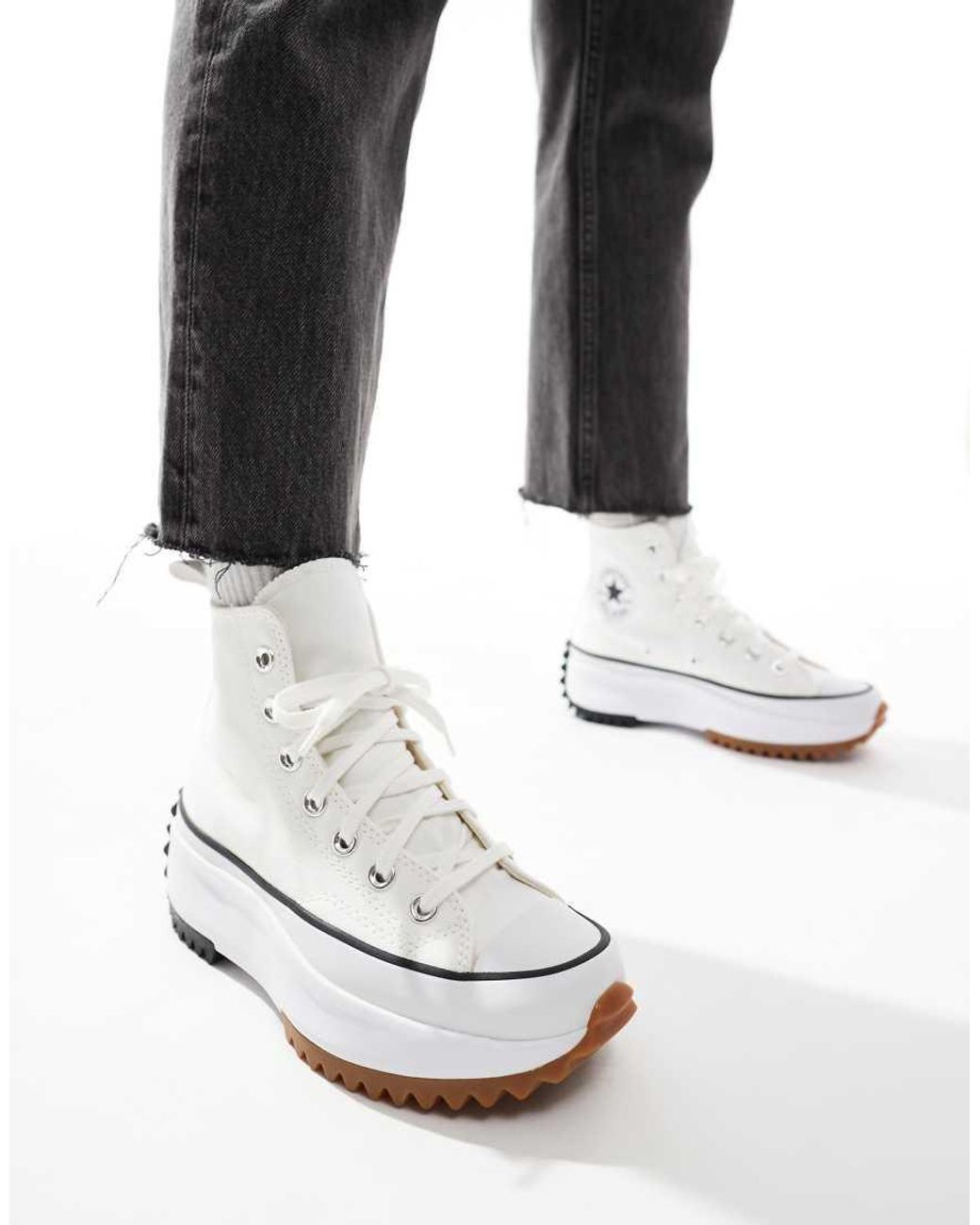 Converse White Run Star Hike Hi Trainers