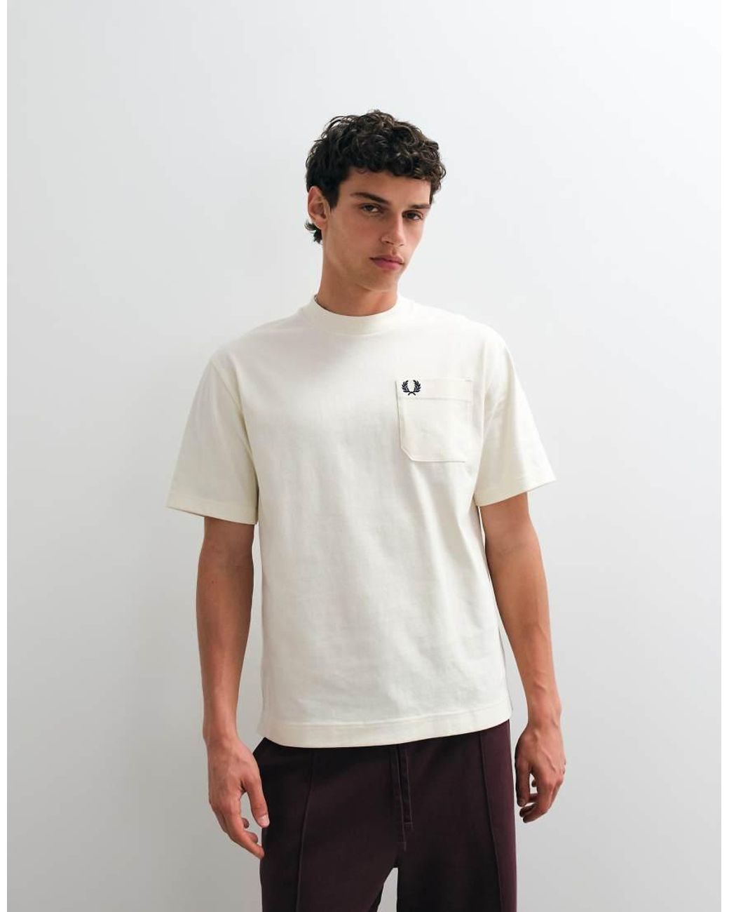 Fred Perry White Relaxed T-Shirt for men