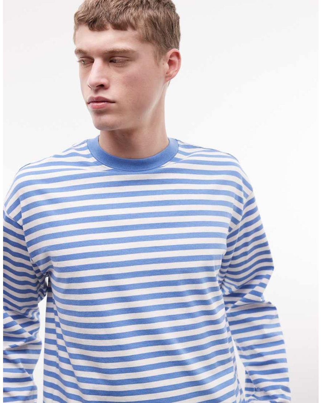 Weekday Blue Boxy Oversized Fit Long Sleeve T-shirt for men