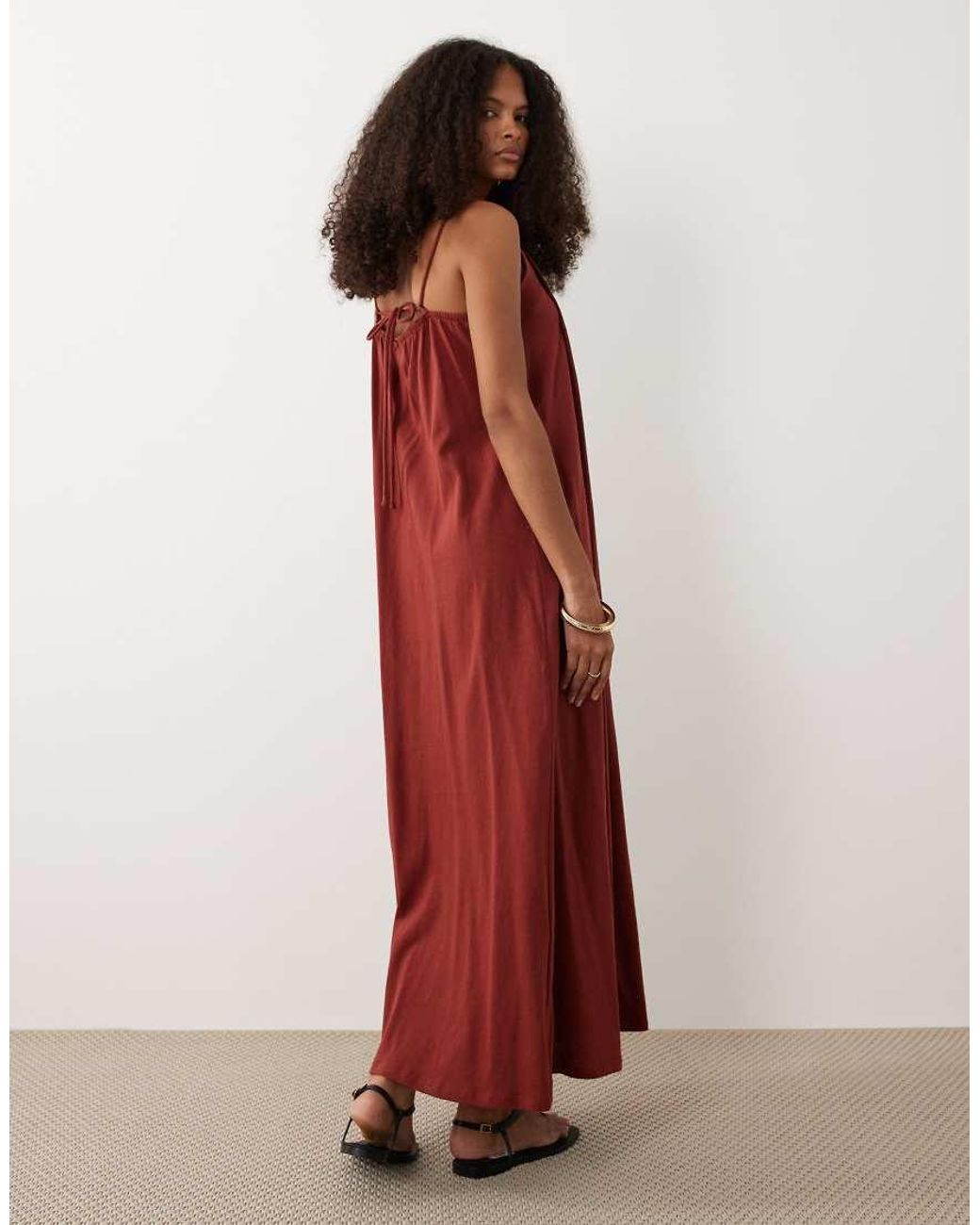 ASOS Red Pleated Trapeze Dress