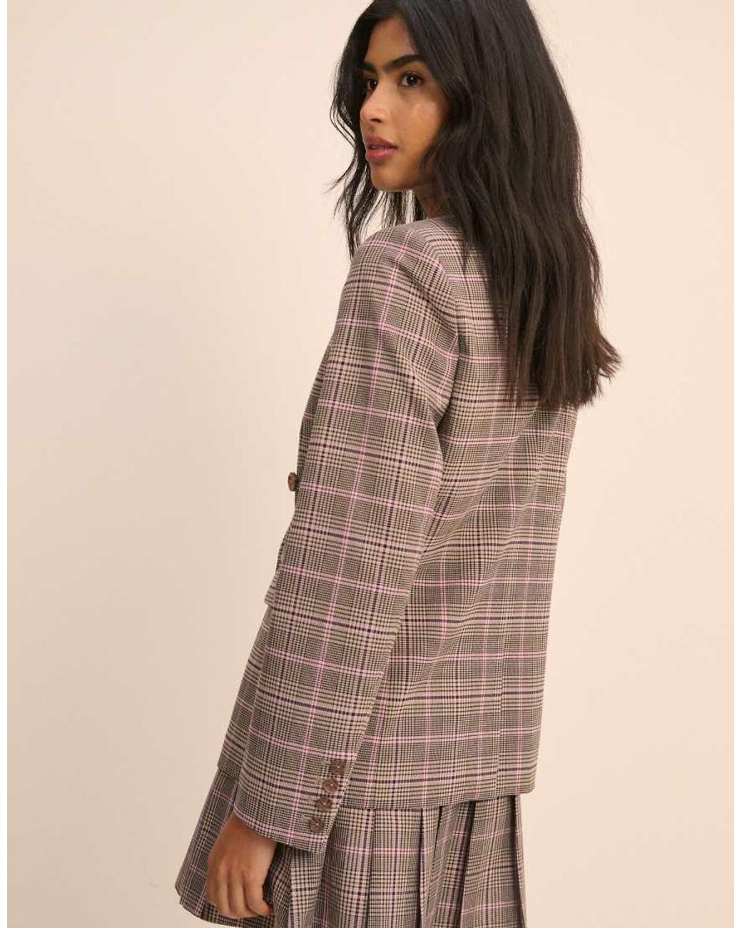 Nobody's Child Brown Tailored Double Breasted Suit Blazer