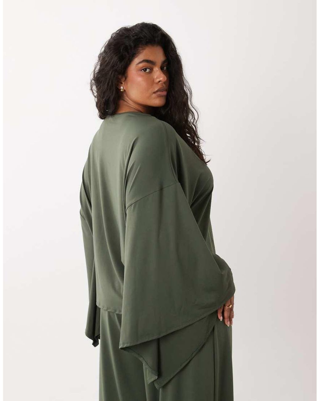 ASOS Green Asos Design Curve Cape Style Co-ord Top