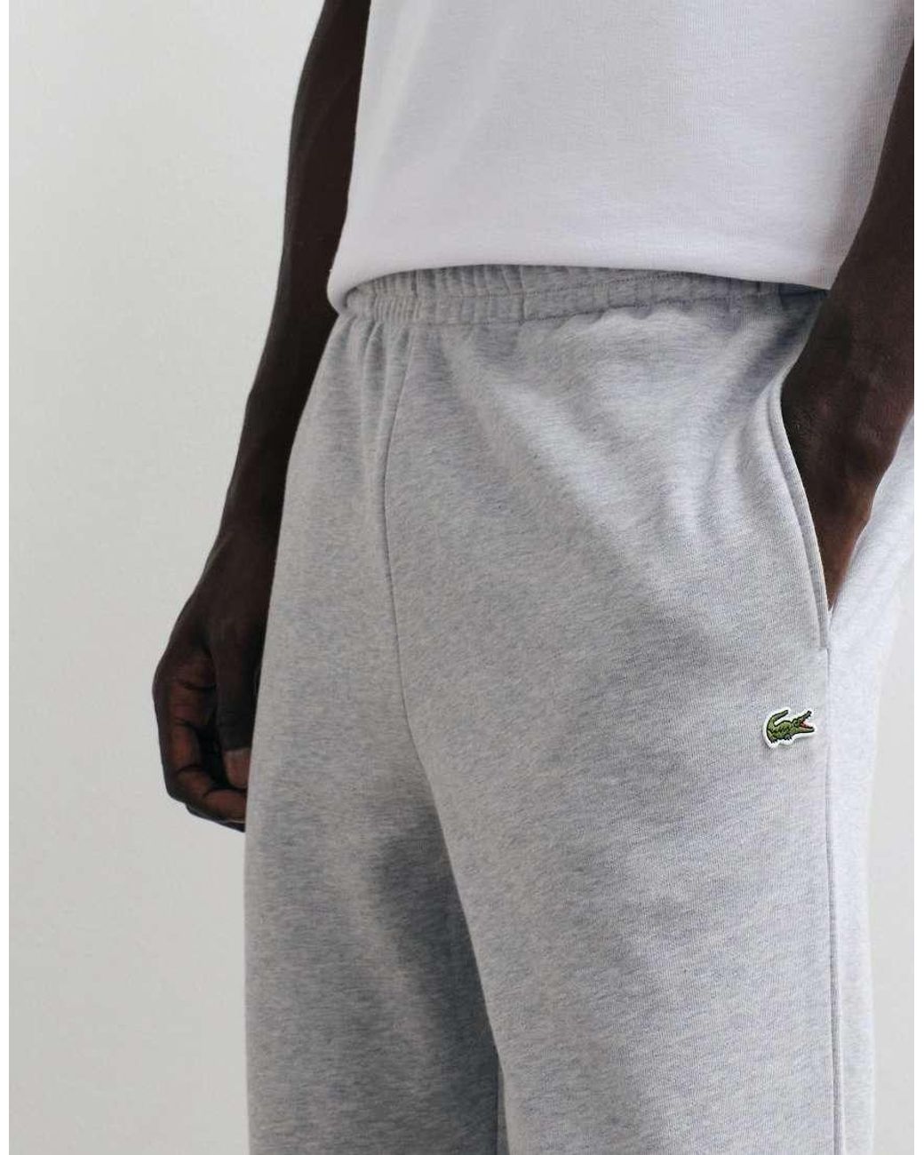 Lacoste Gray Relaxed Fit Logo Sweatpants for men