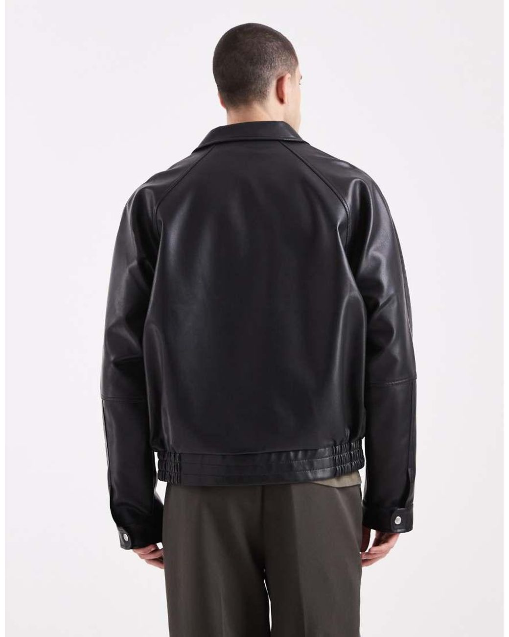 ASOS Black Relaxed Harrington Jacket for men