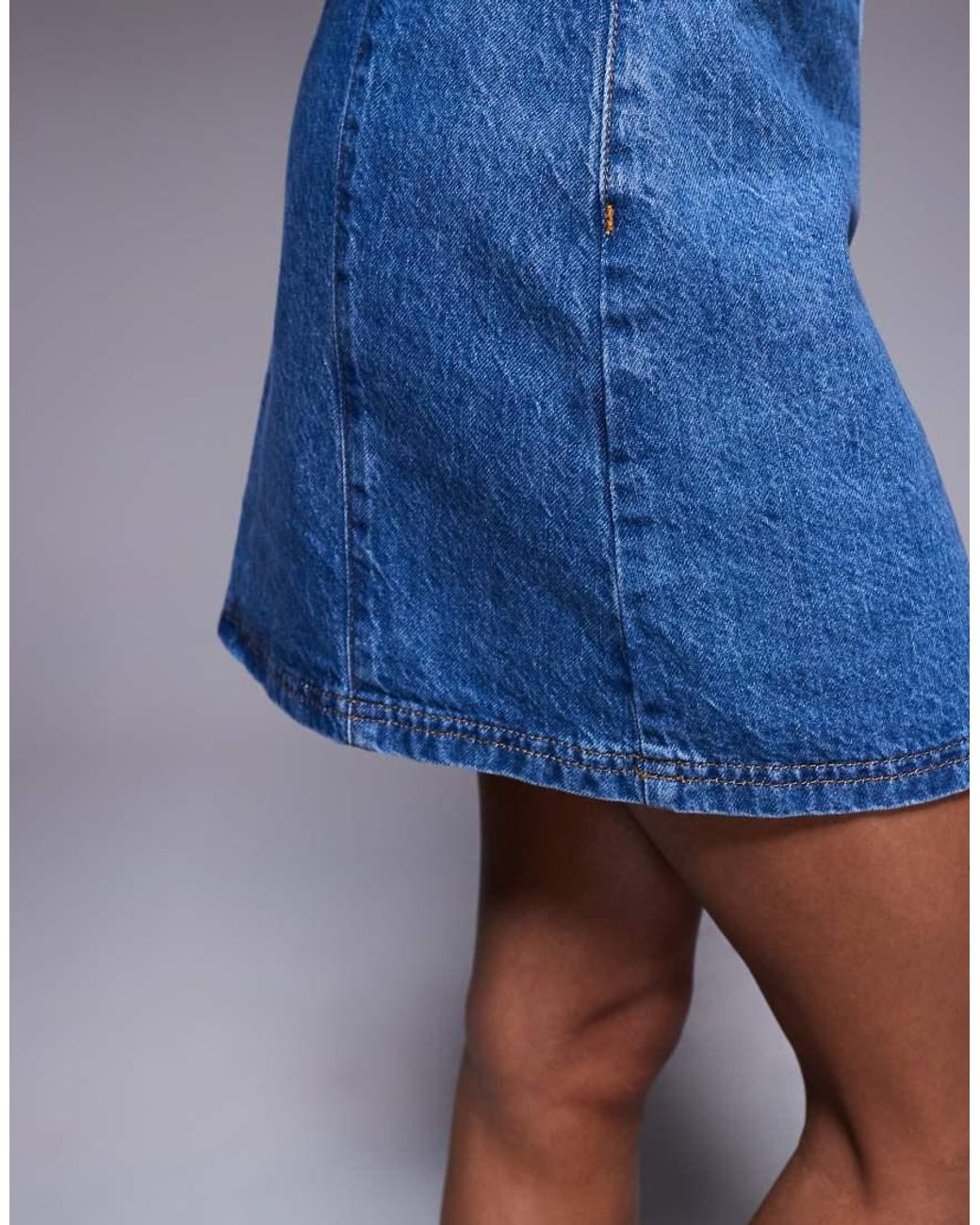 ASOS Blue Denim Micro Mini Skirt With Seams Co-ord