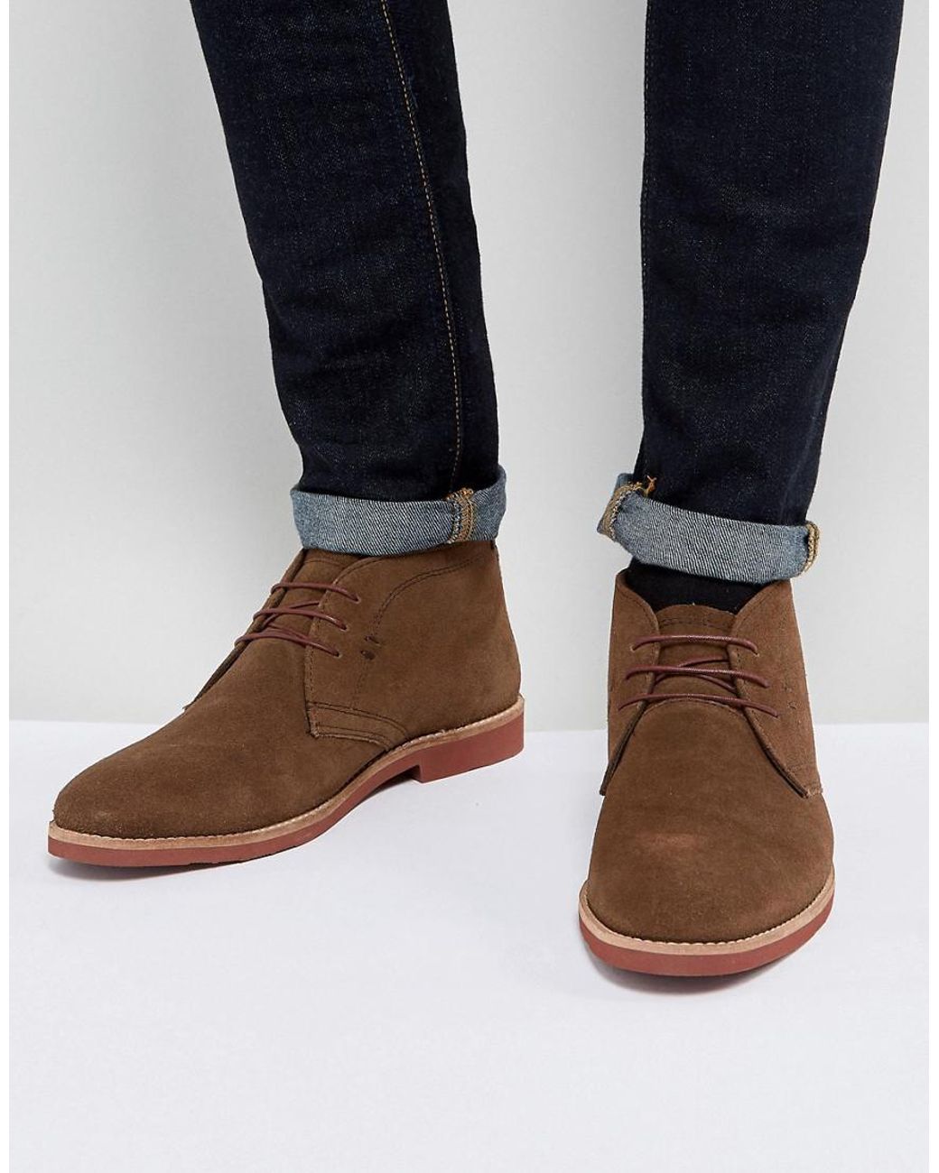 Red Tape Foxhill Brown Suede Mens Brogue Desert Boots 