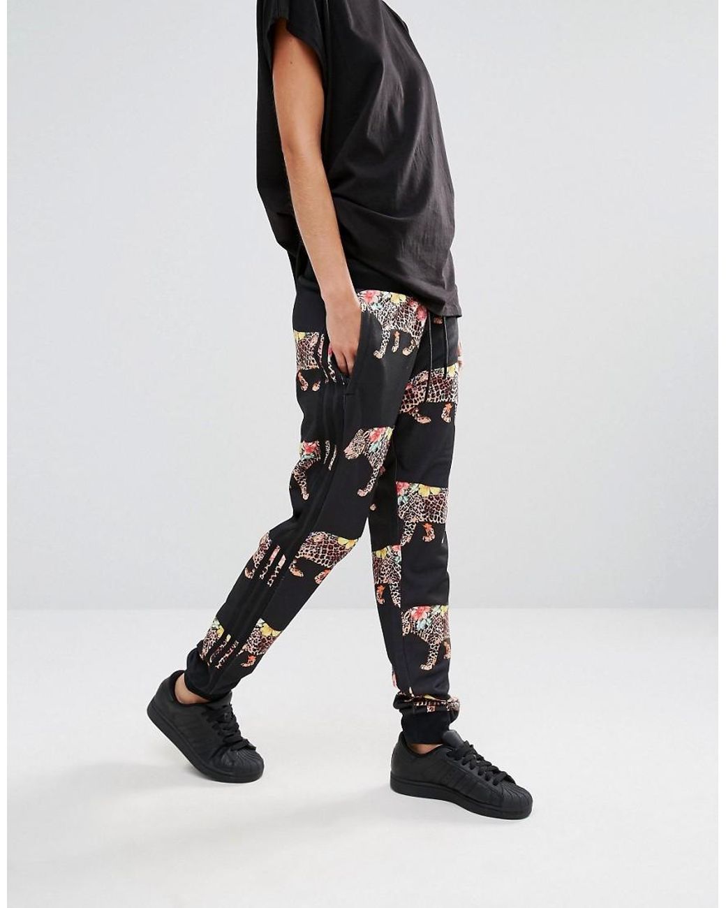 adidas Originals Women's Originals X Farm Multi Leopard Print Cuffed Sweat  Pants