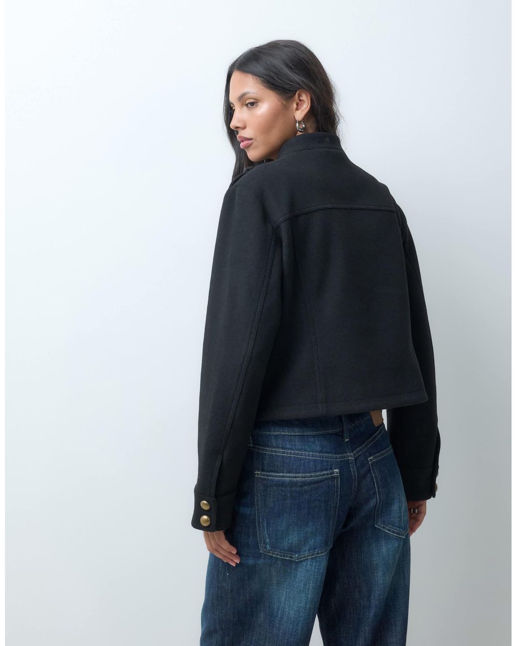 ASOS Blue Button Front Formal Utility Jacket