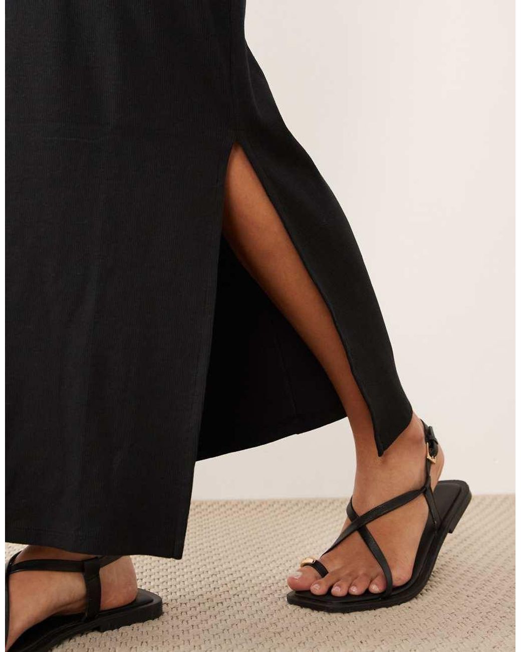 Mango Black Teen Racer Maxi Dress
