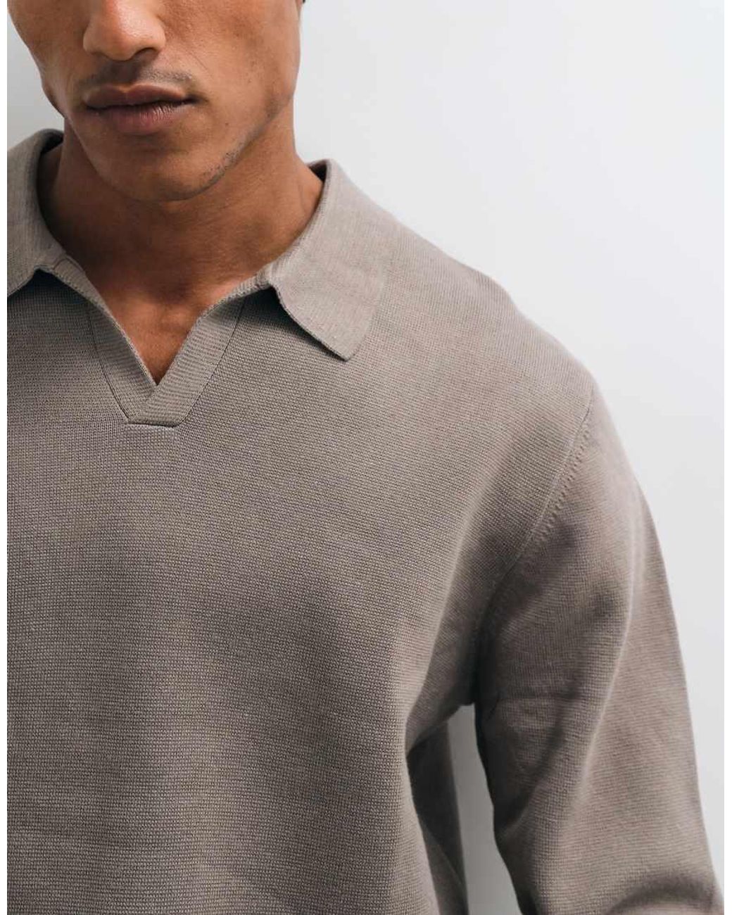 ASOS Gray Relaxed Compact Knitted Notch Neck for men