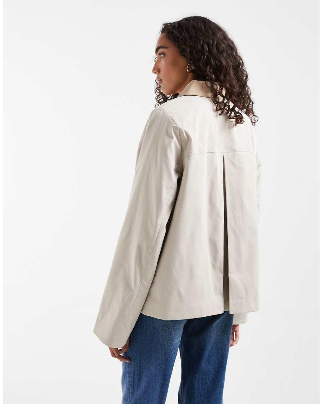 Vero Moda Blue Barn Jacket With Contrast Collar Detail