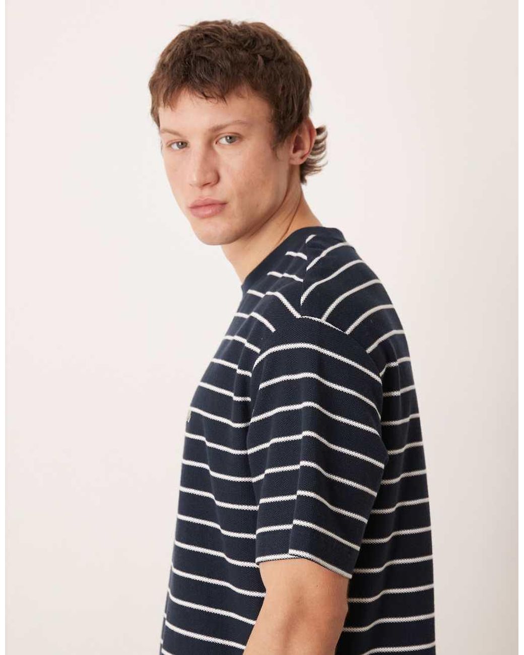 Calvin Klein Blue Relaxed Fit Pique T-Shirt for men
