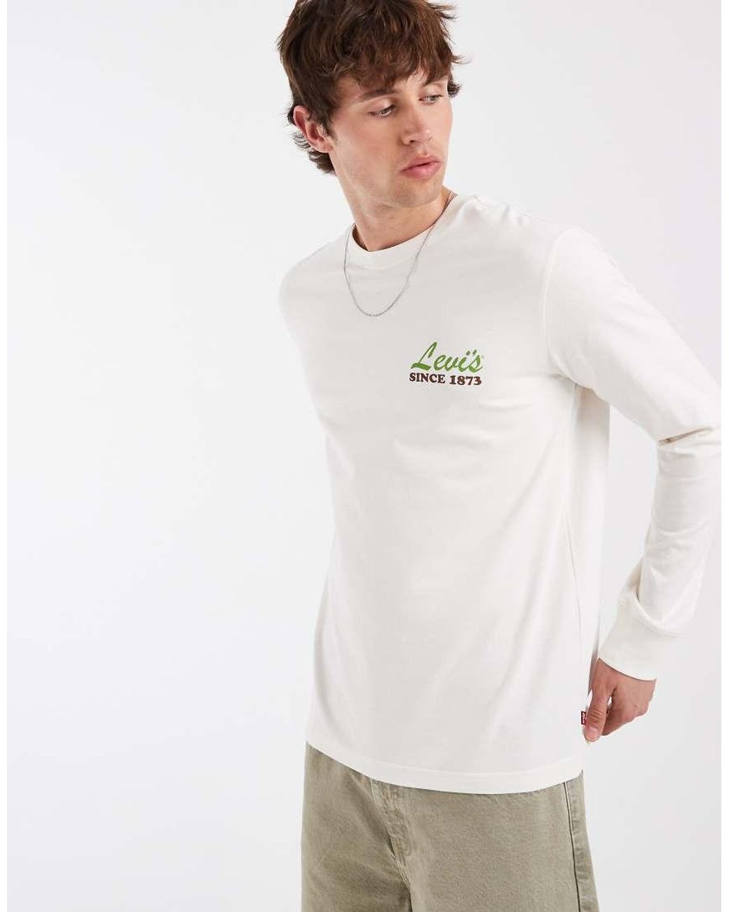 Levi's Gray Back Print Long Sleeve T-shirt for men