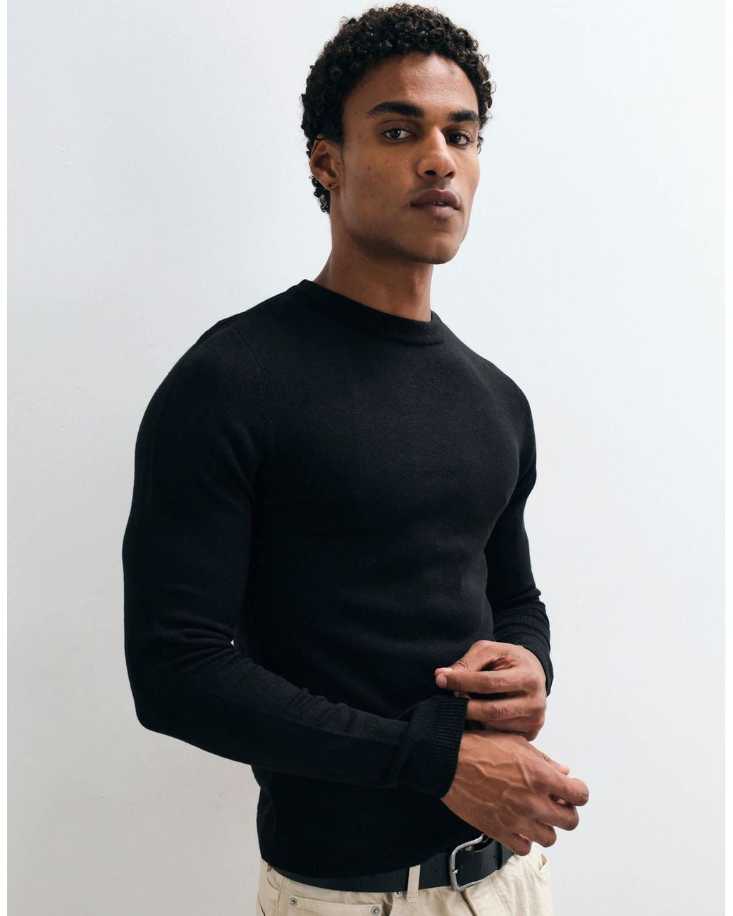 Collusion – schmaler strickpullover in Blue für Herren