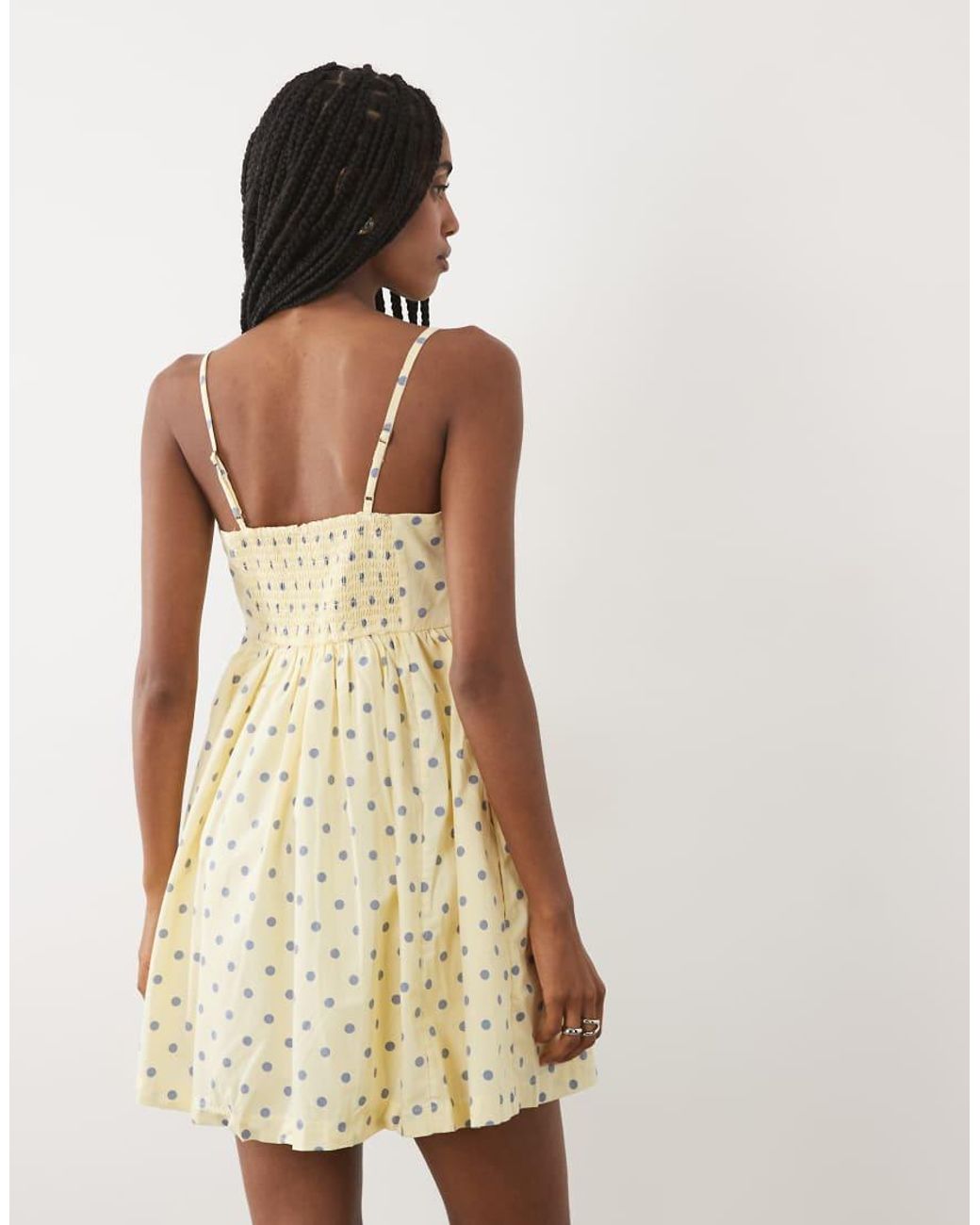 Abercrombie & Fitch Natural Strappy Square Neck Babydoll Mini Dress