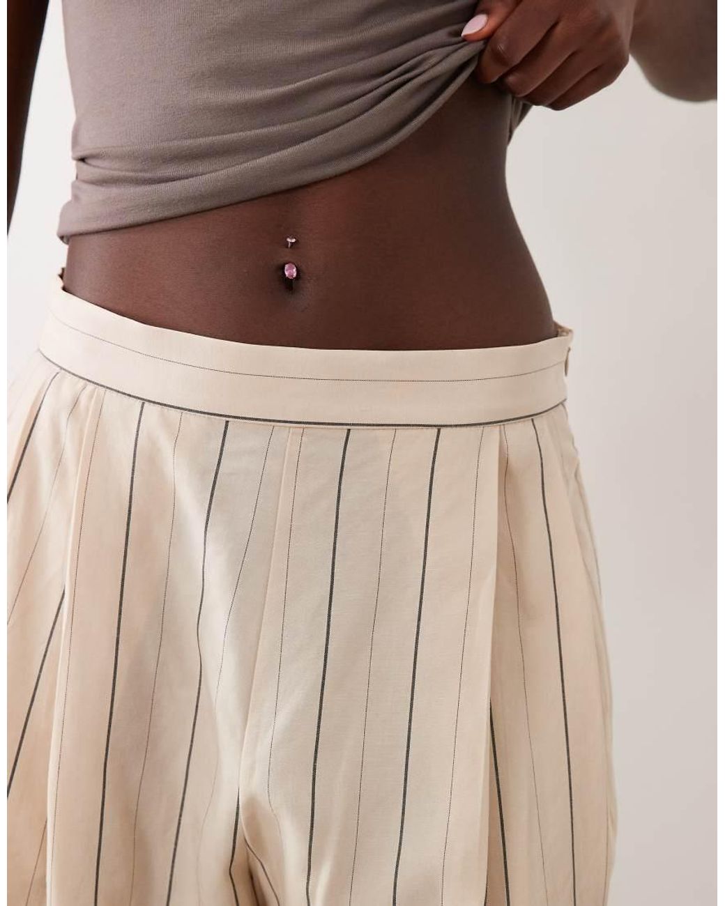 Mango Natural Linen Mix Cuffed Trouser