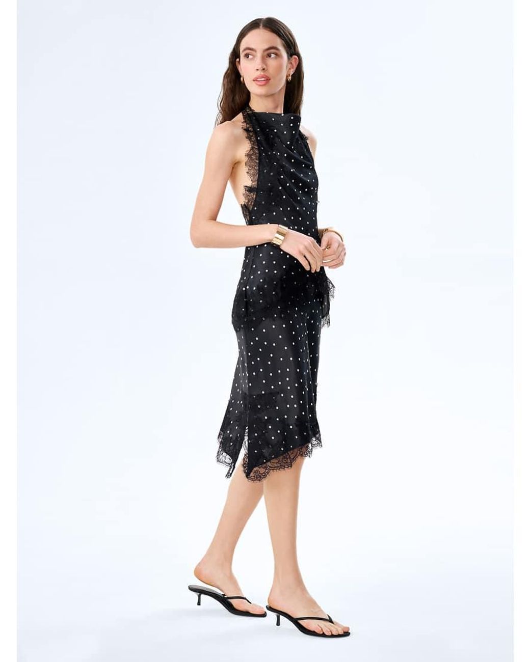 OMNES Black Tops Jayne Halterneck Top With Lace Detail