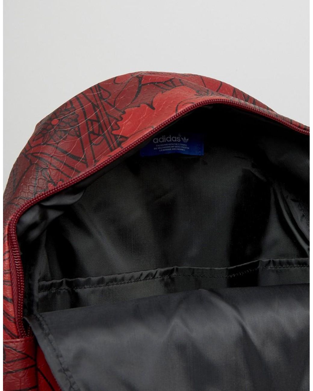 adidas Originals Leather Originals Floral Print Backpack With Trefoil Logo  in Red | Lyst