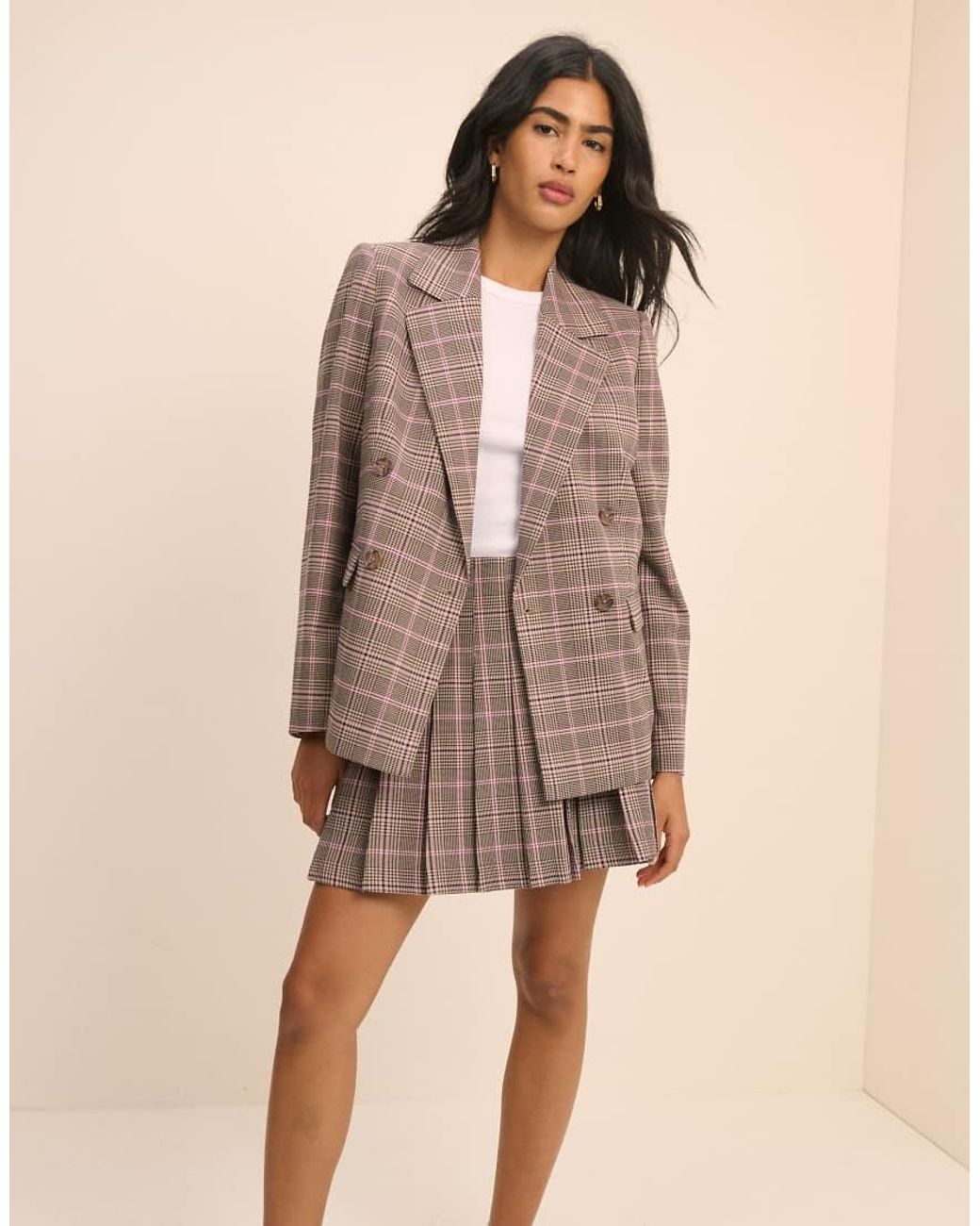 Nobody's Child Brown Tailored Double Breasted Suit Blazer