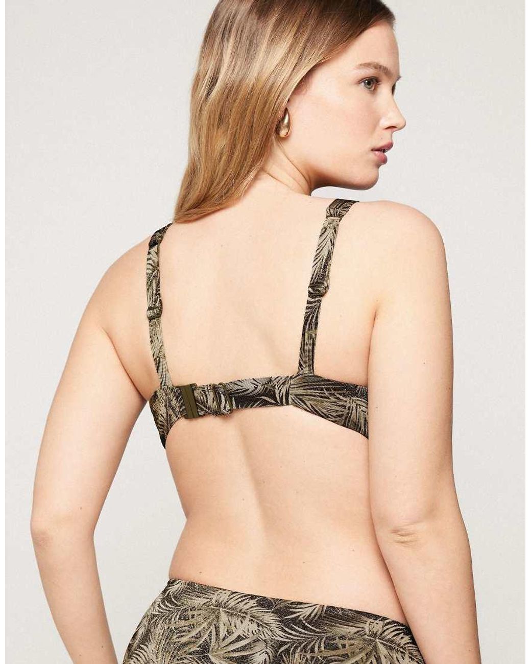 Tezenis Green Balconette Bikini Top Golden Tropics