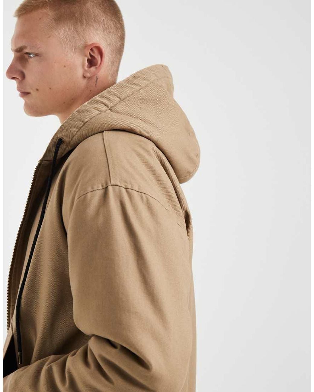Redefined Rebel Natural Boxy Oversized Borg Lined Jacket for men