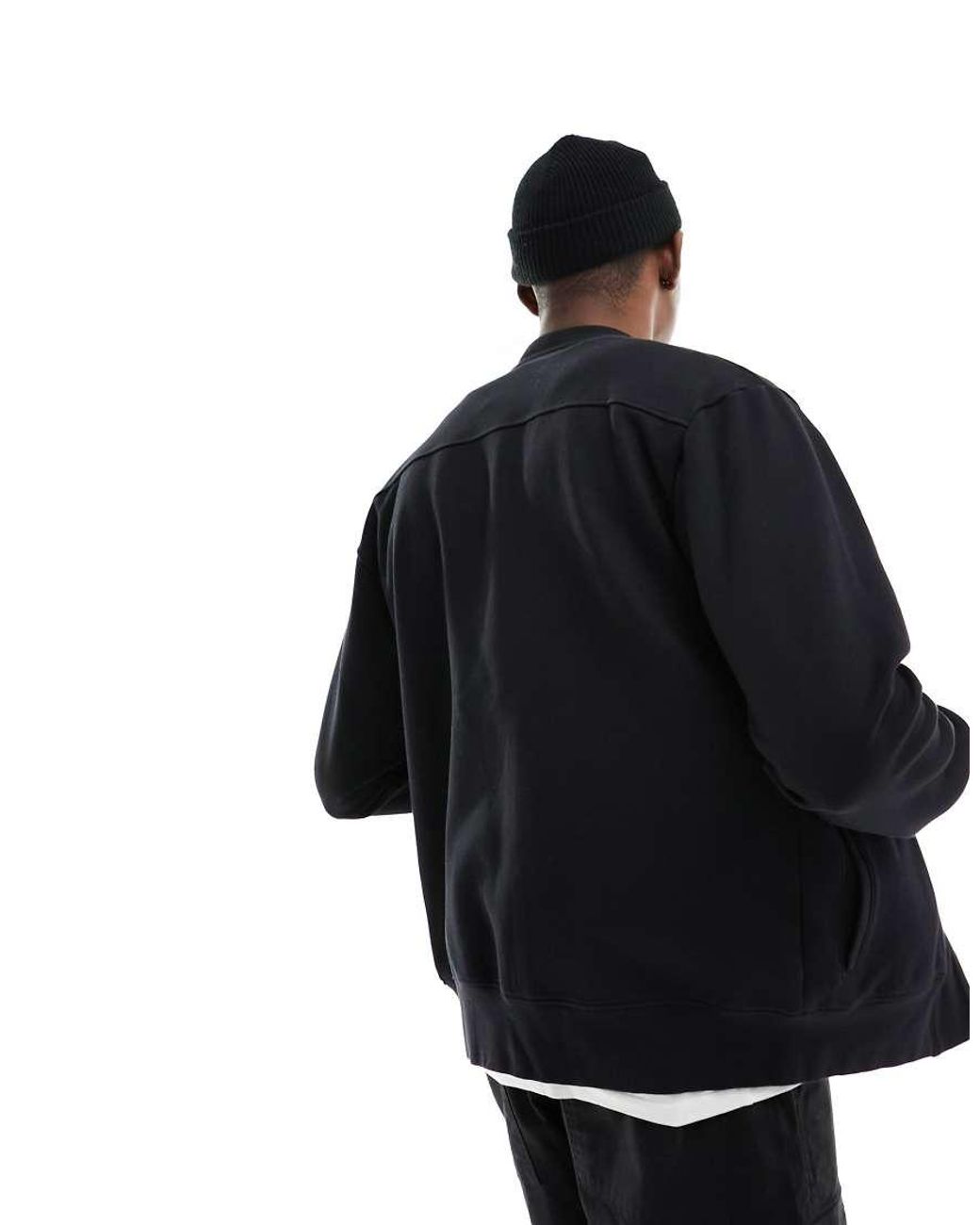 SELECTED Black Mack Sweat Bomber Jacket for men
