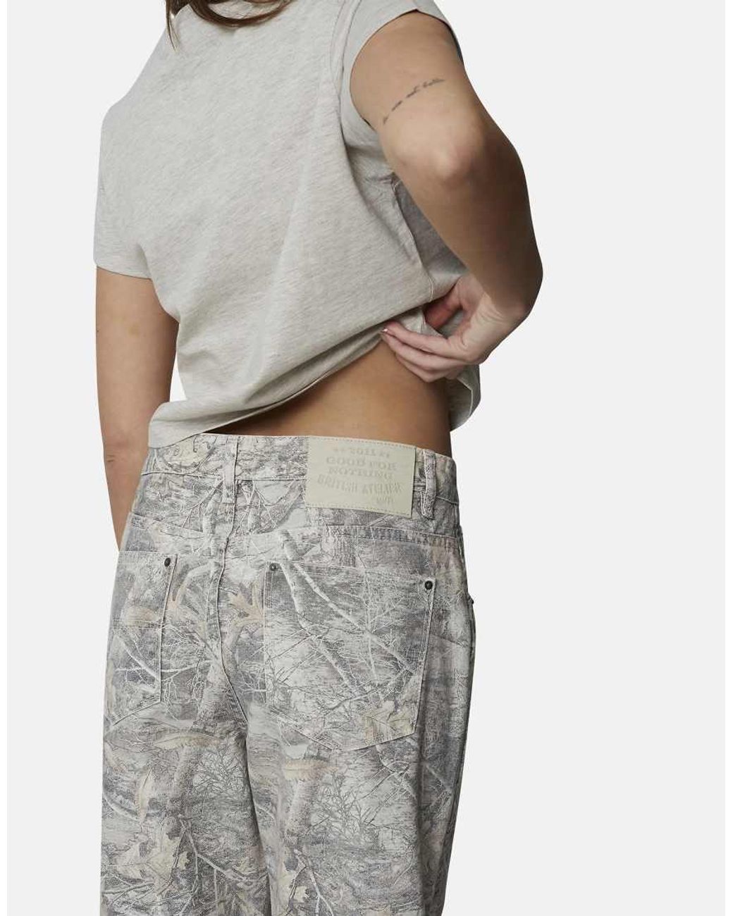 Good For Nothing White Baggy Camo Print Denim Jeans