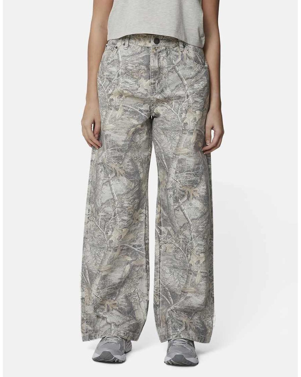 Good For Nothing White Baggy Camo Print Denim Jeans
