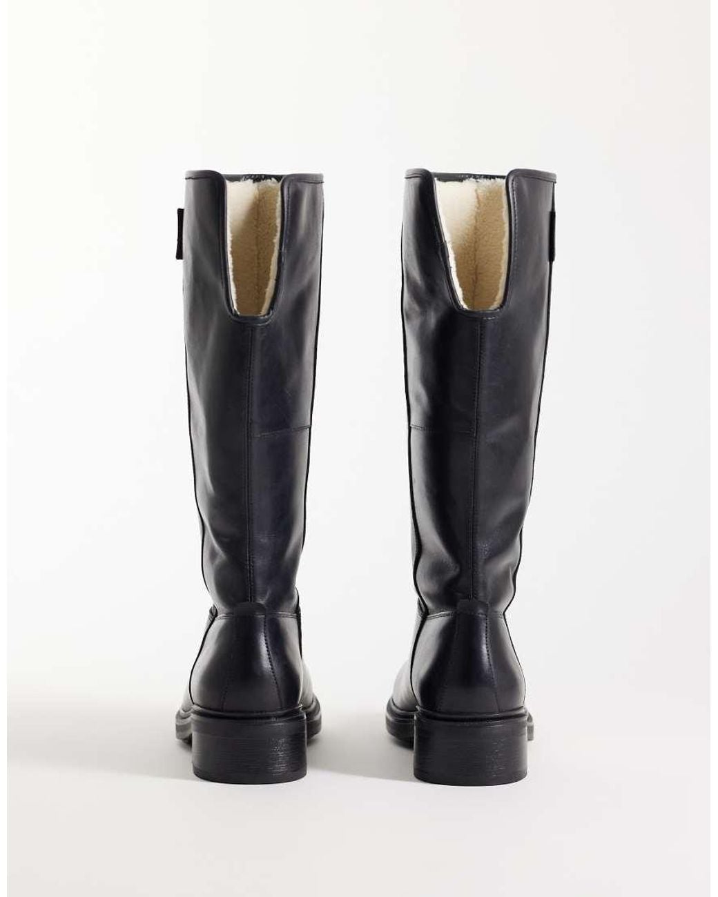 Vagabond Black Karlie Flat Knee Boots With Warm Lining
