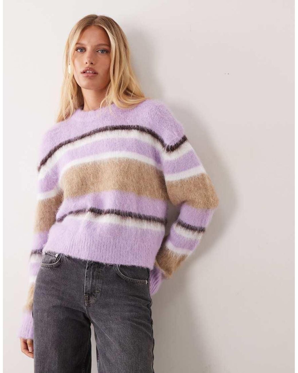 ASOS Purple Crew Neck Boxy Jumper