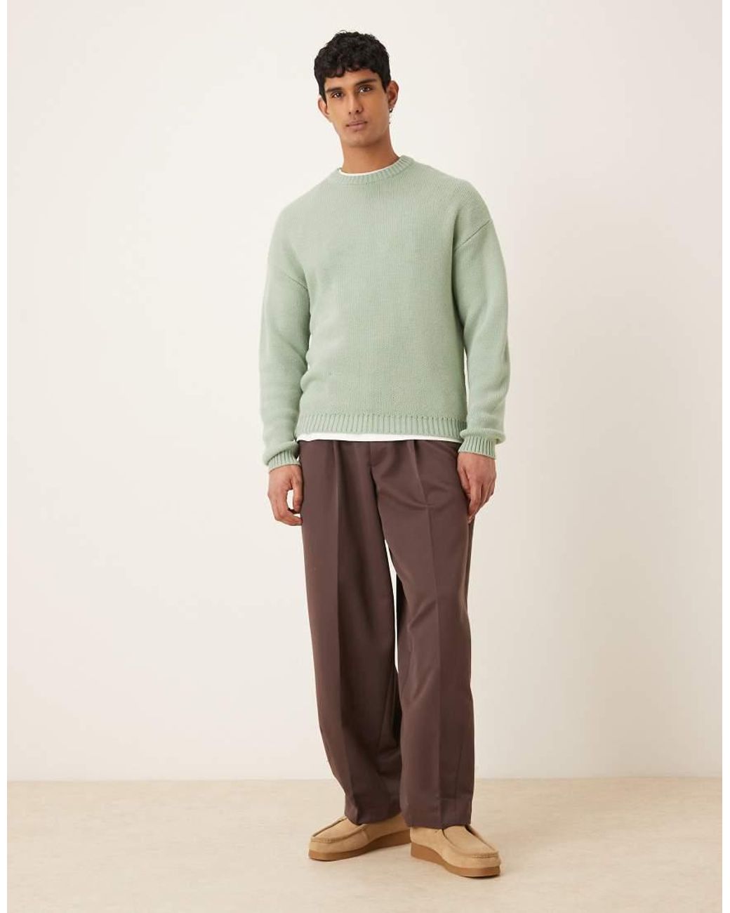 ASOS Green Oversized Knitted Jumper for men