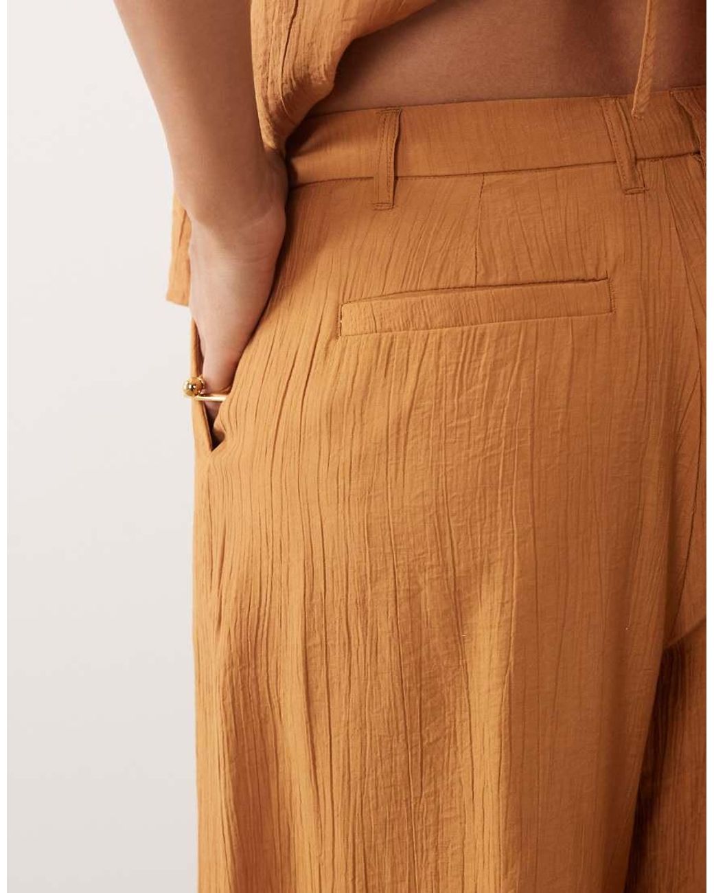 ASOS Natural Crinkle Mensy Trouser