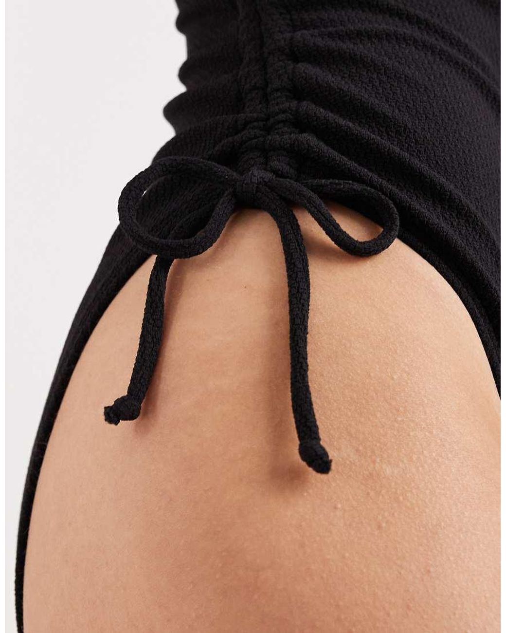 New Look Black Ruched Side Swimsuit