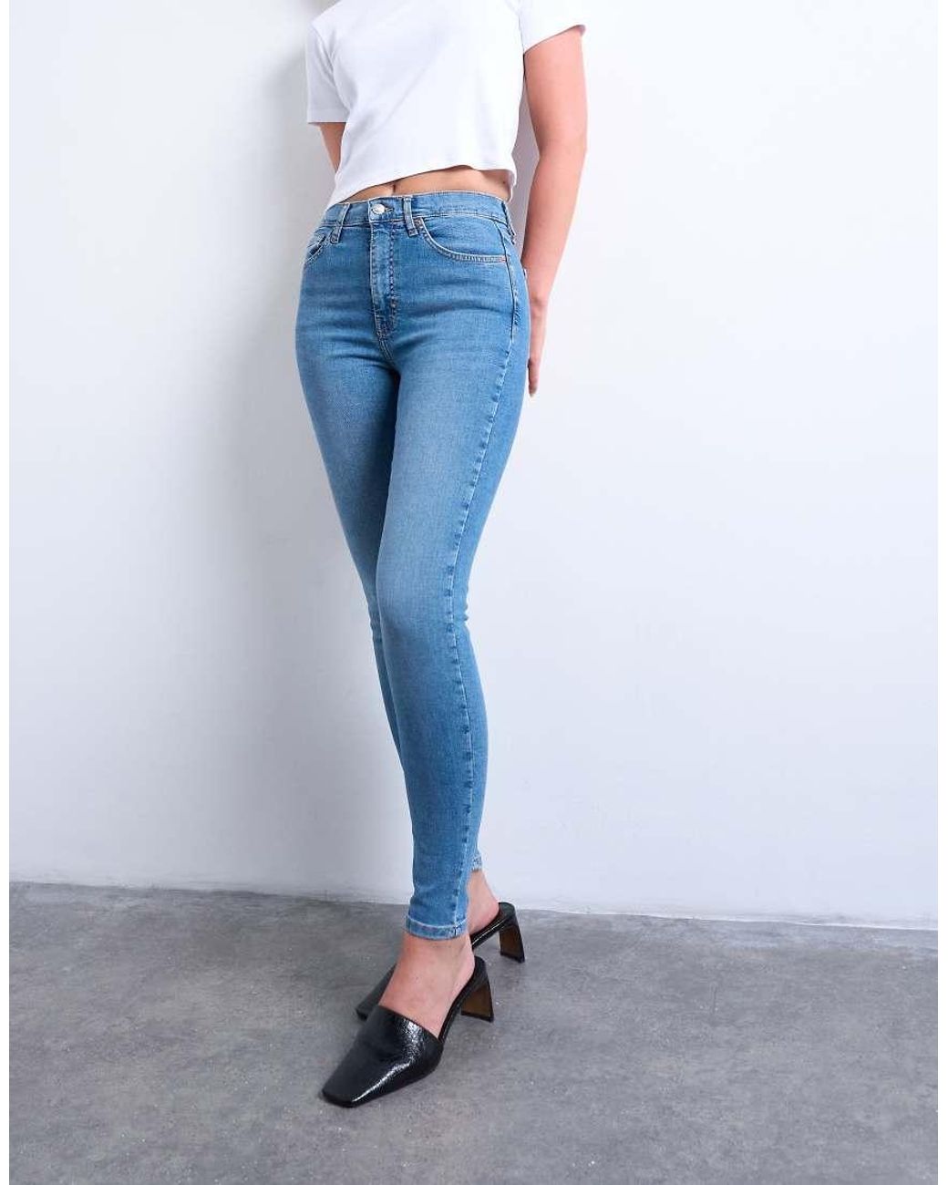Topshop Hourglass Blue Jamie High Rise Skinny Jean