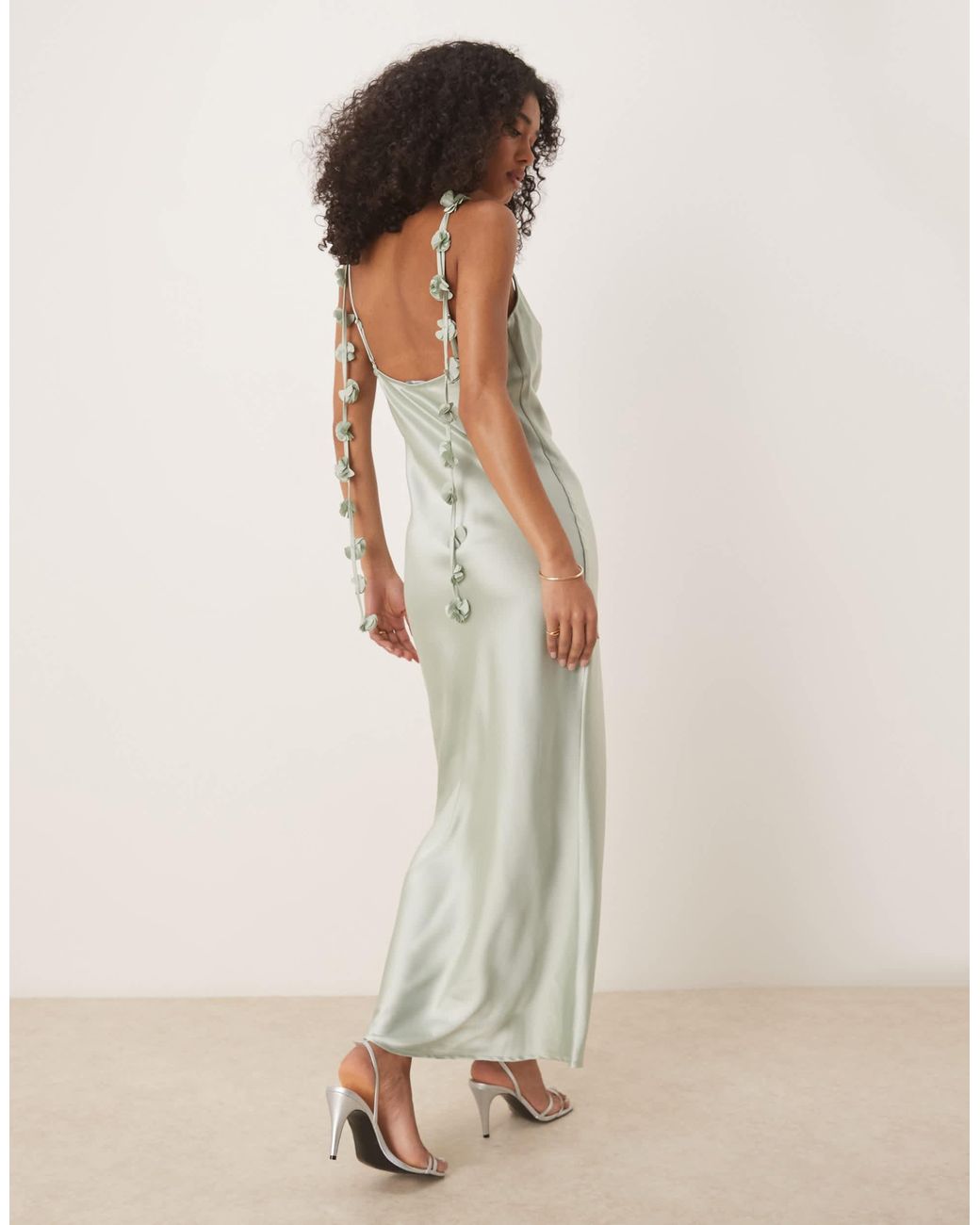 green emerald velvet dress Gina Tricot Crinkle Maxi Dress