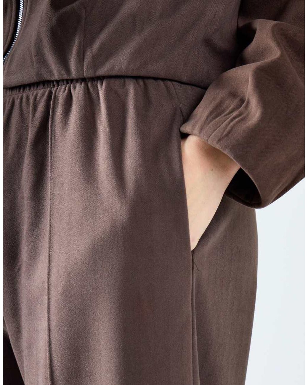 Glamorous Brown Elastic Waist Straight Leg Trousers