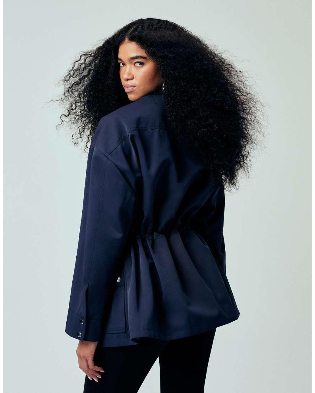ASOS Blue Funnel Neck Utility Detail Jacket
