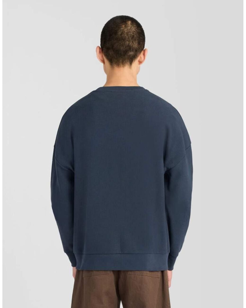 Lyle & Scott Blue Mid Layers Geo Rib Crewneck Sweatshirt for men