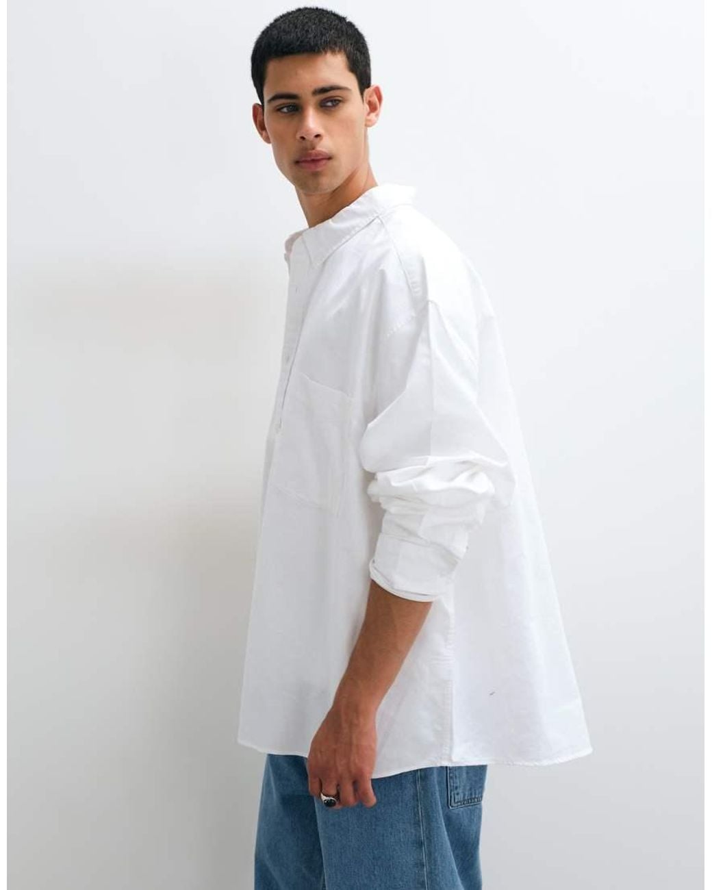 ASOS White Oversized Oxford Shirt for men