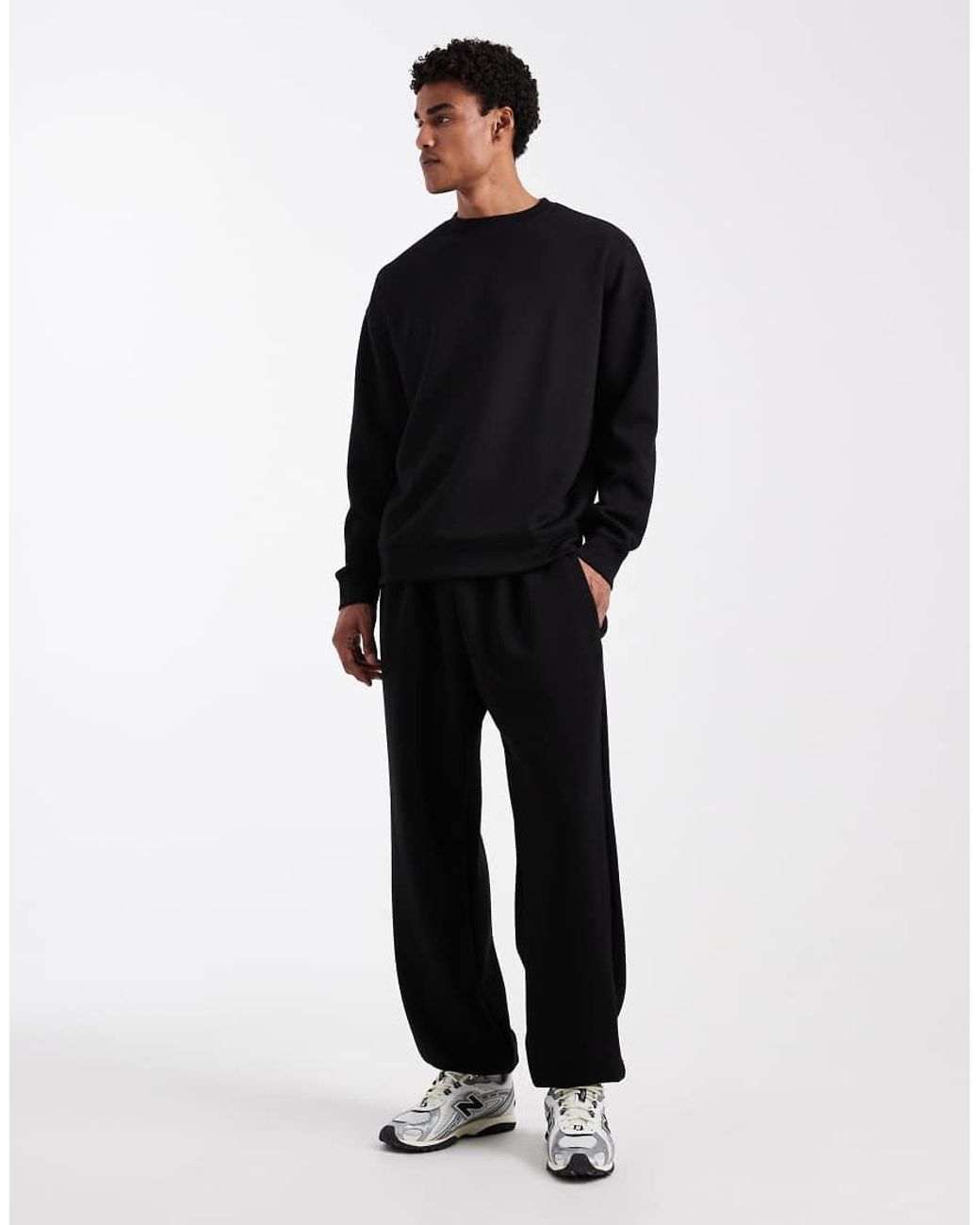Brave Soul Black Scuba-style Fabric Trackies for men