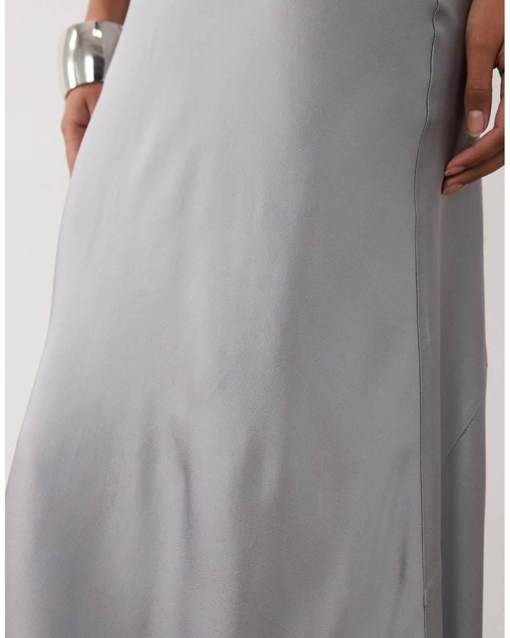 Mango Metallic Satin Maxi Skirt Co-ord