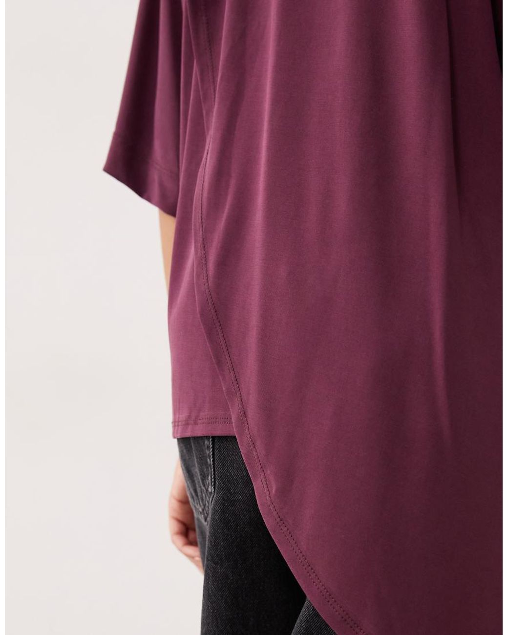 ASOS Purple Modal Drapey Hem Asymmetric Top