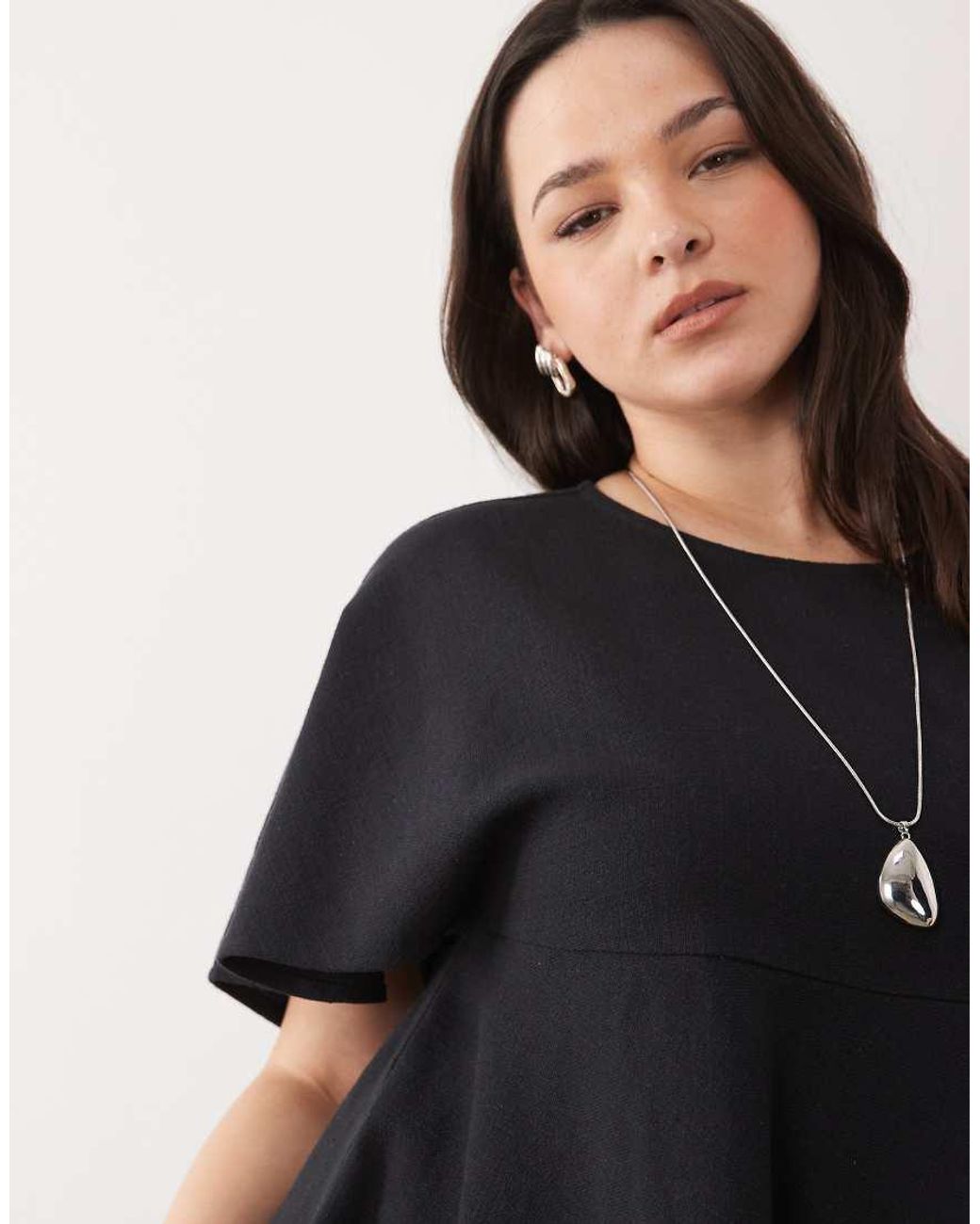 ASOS Black Asos Design Curve Smock T-shirt Mini Dress