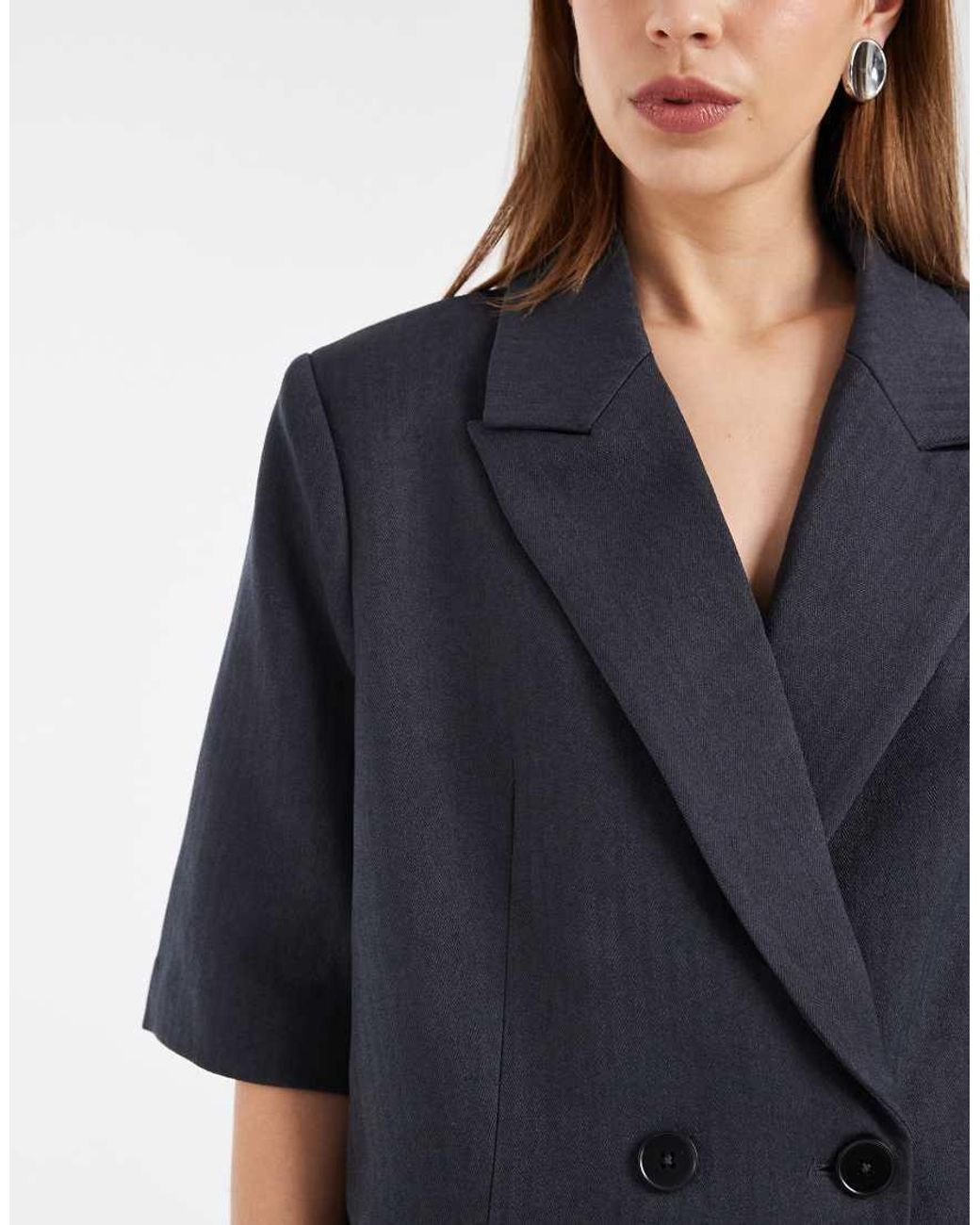 Vero Moda Blue Oversized Short Sleeve Blazer Co-ord