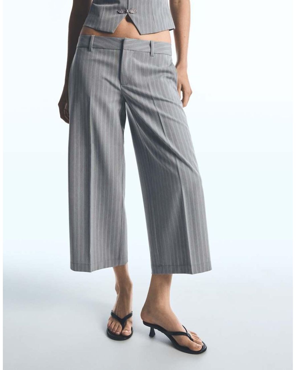 Bershka Blue Straight-leg Capris