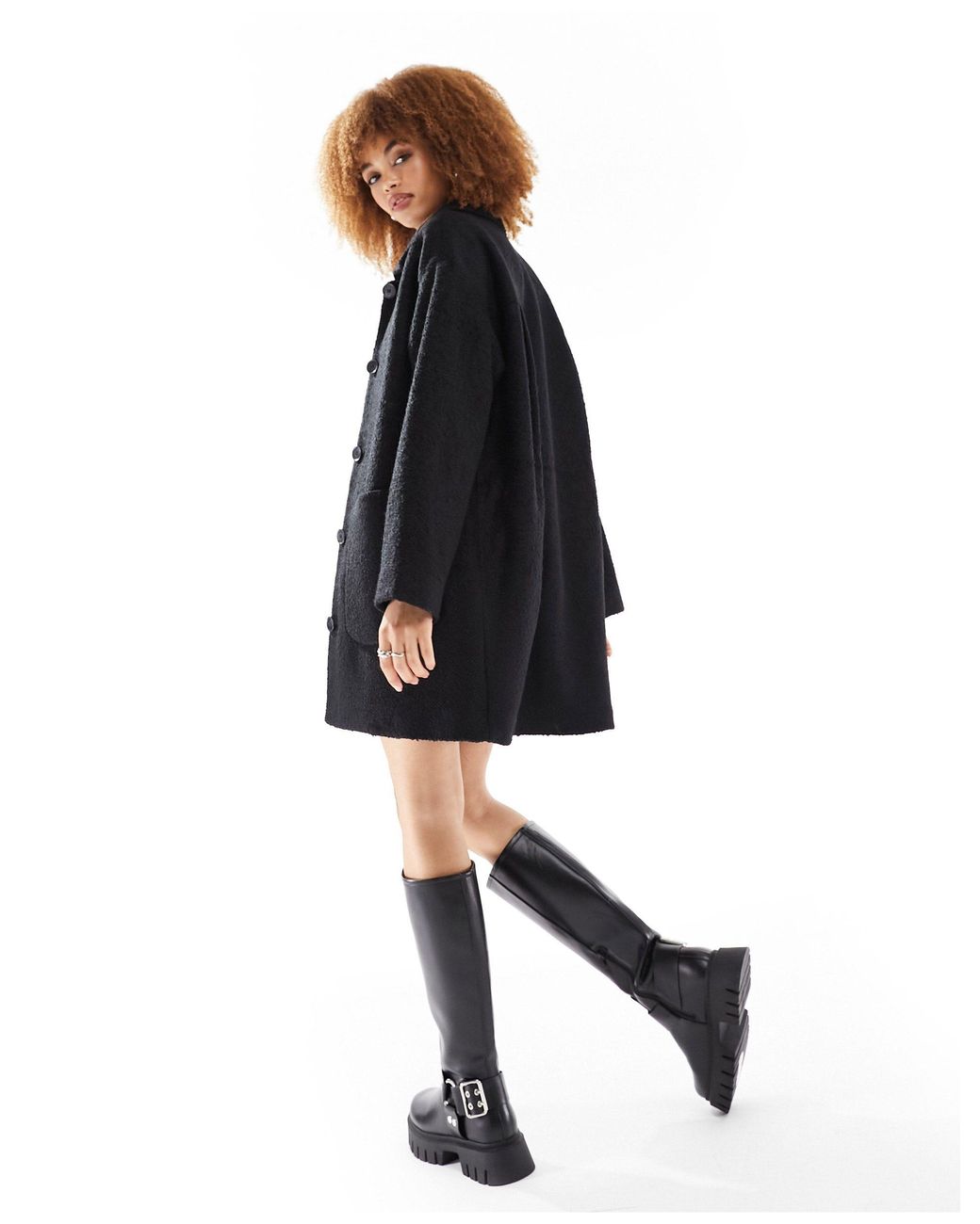 Monki top fur coat