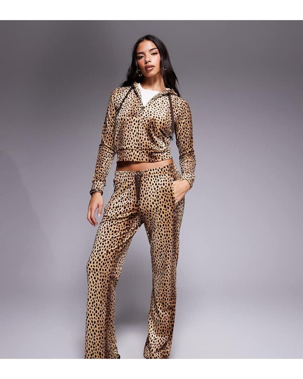 Juicy Couture X Asos Exclusive Co-ord Track Pants Natural Cheetah