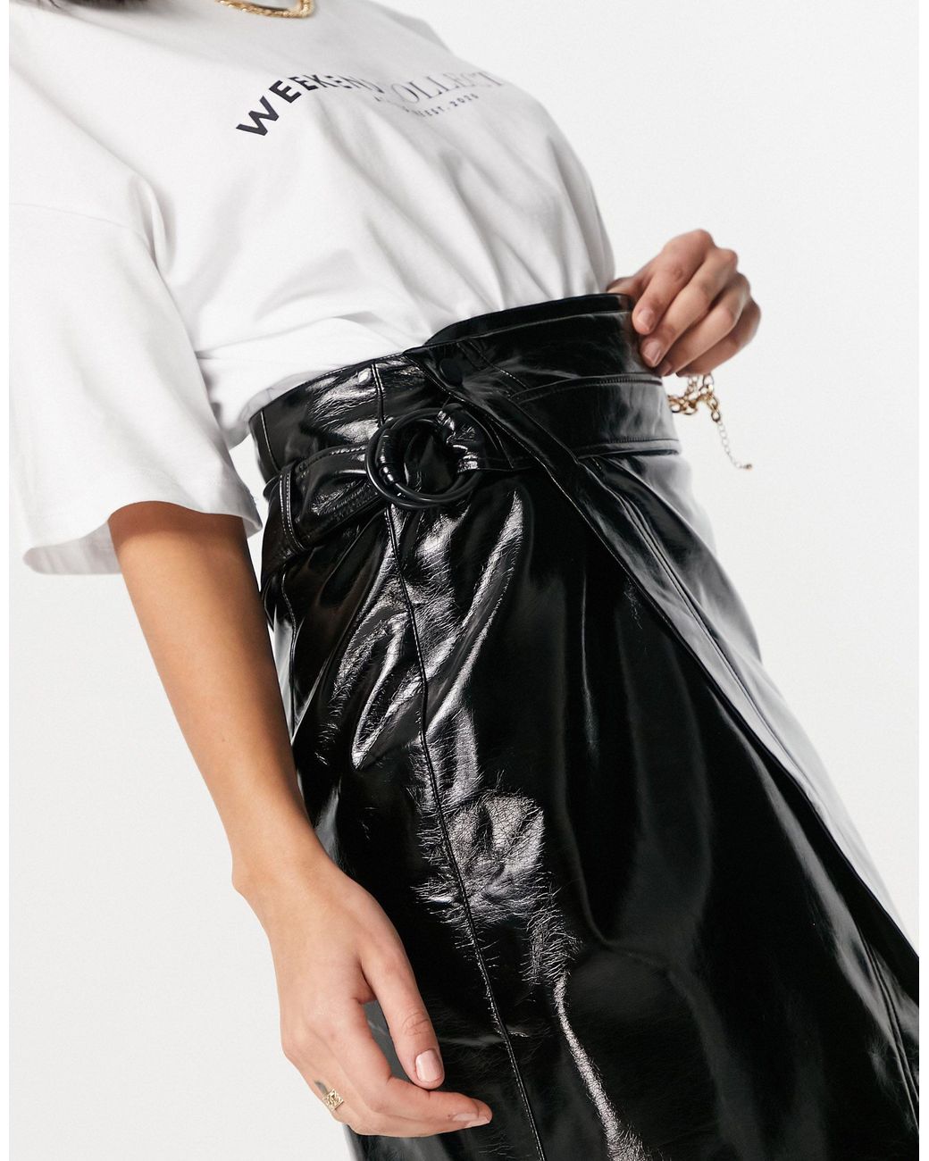 New look black paperbag cheap skirt